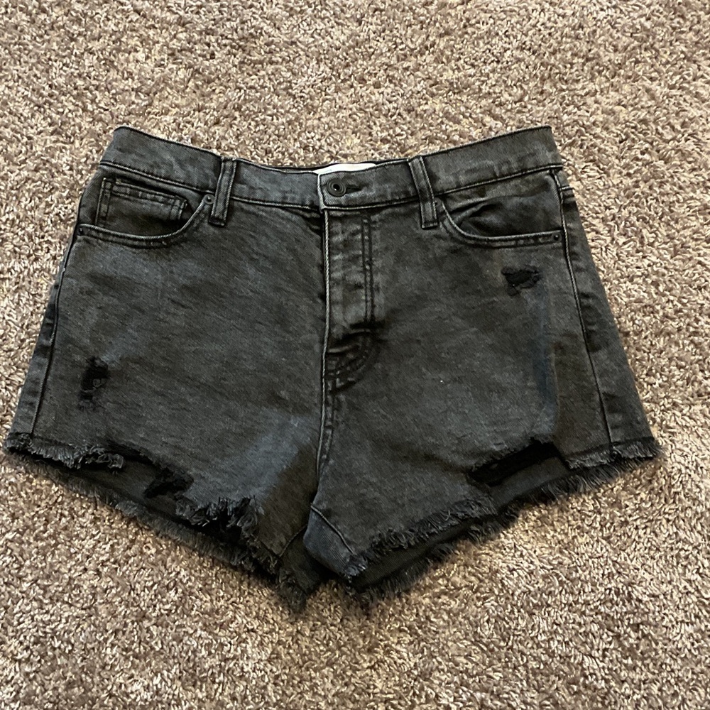 Celebrity Pink Black Denim Jean Shorts, Size 7/28